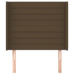 vidaXL Tăblie de pat cu aripioare maro închis 103x16x118/128 cm textil