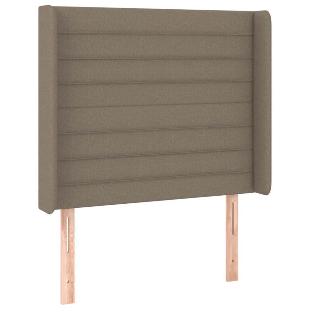 vidaXL Tăblie de pat cu aripioare gri taupe 103x16x118/128 cm textil