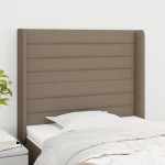 vidaXL Tăblie de pat cu aripioare gri taupe 103x16x118/128 cm textil