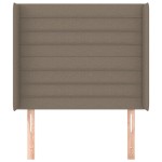 vidaXL Tăblie de pat cu aripioare gri taupe 103x16x118/128 cm textil