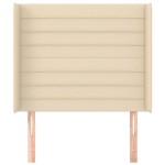 vidaXL Tăblie de pat cu aripioare, crem, 103x16x118/128 cm, textil