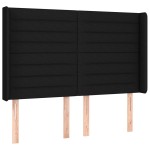 vidaXL Tăblie de pat cu aripioare, negru, 147x16x118/128 cm, textil