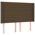 vidaXL Tăblie de pat cu aripioare maro închis 147x16x118/128 cm textil
