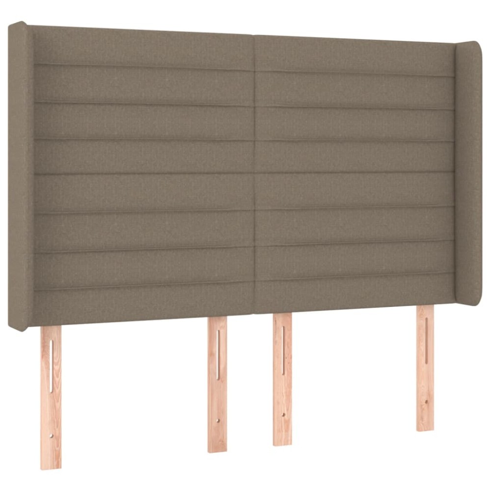 vidaXL Tăblie de pat cu aripioare gri taupe 147x16x118/128 cm textil