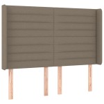 vidaXL Tăblie de pat cu aripioare gri taupe 147x16x118/128 cm textil