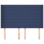vidaXL Tăblie de pat cu aripioare, albastru, 147x16x118/128 cm, textil