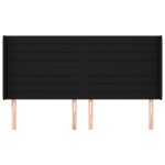vidaXL Tăblie de pat cu aripioare, negru, 163x16x118/128 cm, textil