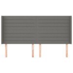 vidaXL Tăblie de pat cu aripioare gri închis 183x16x118/128 cm textil vidaXL Tăblie de pat cu aripioare gri închis 183x16x118/128 cm textil