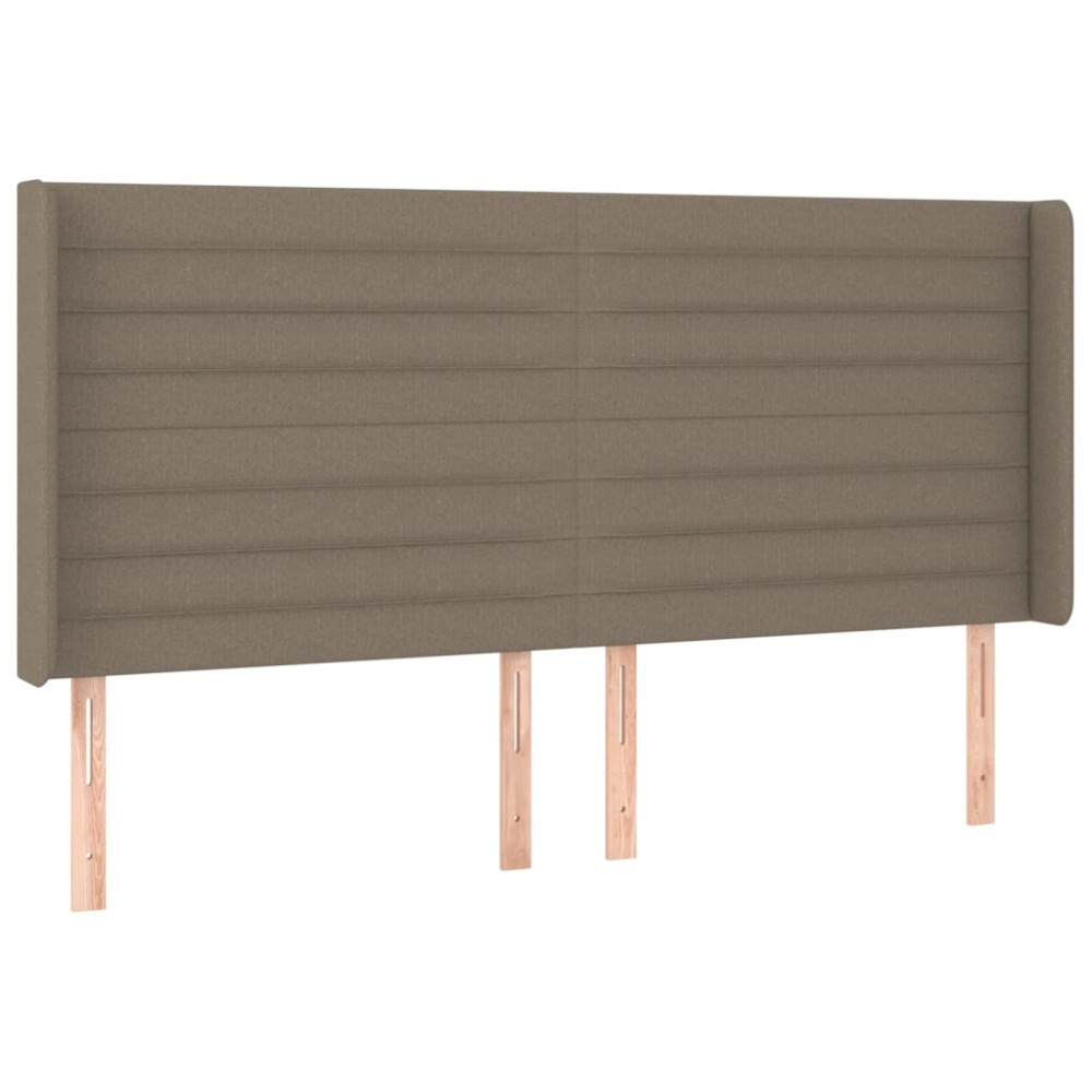 vidaXL Tăblie de pat cu aripioare gri taupe 183x16x118/128 cm textil