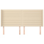 vidaXL Tăblie de pat cu aripioare, crem, 183x16x118/128 cm, textil