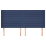 vidaXL Tăblie de pat cu aripioare, albastru, 183x16x118/128 cm, textil