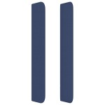 vidaXL Tăblie de pat cu aripioare, albastru, 183x16x118/128 cm, textil