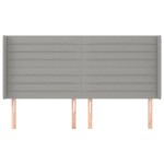 vidaXL Tăblie de pat cu aripioare gri deschis 203x16x118/128 cm textil