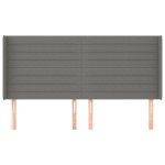 vidaXL Tăblie de pat cu aripioare gri închis 203x16x118/128 cm textil