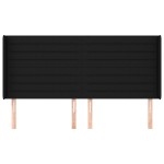 vidaXL Tăblie de pat cu aripioare, negru, 203x16x118/128 cm, textil