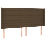 vidaXL Tăblie de pat cu aripioare maro închis 203x16x118/128 cm textil