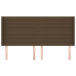 vidaXL Tăblie de pat cu aripioare maro închis 203x16x118/128 cm textil