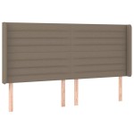 vidaXL Tăblie de pat cu aripioare gri taupe 203x16x118/128 cm textil