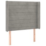 vidaXL Tăblie de pat cu aripioare gri deschis 83x16x118/128 cm catifea vidaXL Tăblie de pat cu aripioare gri deschis 83x16x118/128 cm catifea