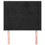 vidaXL Tăblie de pat cu aripioare, negru, 83x16x118/128 cm, catifea vidaXL Tăblie de pat cu aripioare, negru, 83x16x118/128 cm, catifea