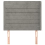 vidaXL Tăblie de pat cu aripioare gri deschis 93x16x118/128 cm catifea