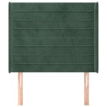 vidaXL Tăblie pat cu aripioare verde închis 93x16x118/128 cm catifea vidaXL Tăblie pat cu aripioare verde închis 93x16x118/128 cm catifea