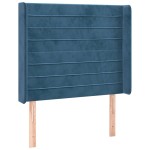 vidaXL Tăblie pat cu aripioare albastru închis 93x16x118/128cm catifea