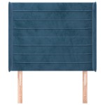 vidaXL Tăblie pat cu aripioare albastru închis 93x16x118/128cm catifea
