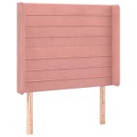 vidaXL Tăblie de pat cu aripioare, roz, 93x16x118/128 cm, catifea