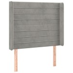 vidaXL Tăblie de pat cu aripioare gri deschis 103x16x118/128cm catifea