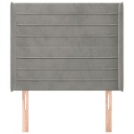 vidaXL Tăblie de pat cu aripioare gri deschis 103x16x118/128cm catifea