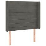 vidaXL Tăblie de pat cu aripioare gri închis 103x16x118/128 cm catifea