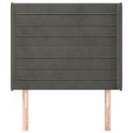 vidaXL Tăblie de pat cu aripioare gri închis 103x16x118/128 cm catifea