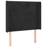 vidaXL Tăblie de pat cu aripioare, negru, 103x16x118/128 cm, catifea
