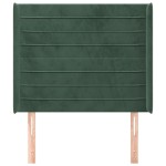 vidaXL Tăblie pat cu aripioare verde închis 103x16x118/128 cm catifea vidaXL Tăblie pat cu aripioare verde închis 103x16x118/128 cm catifea