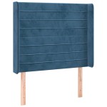 vidaXL Tăblie pat cu urechi albastru închis 103x16x118/128 cm catifea vidaXL Tăblie pat cu urechi albastru închis 103x16x118/128 cm catifea