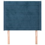 vidaXL Tăblie pat cu urechi albastru închis 103x16x118/128 cm catifea vidaXL Tăblie pat cu urechi albastru închis 103x16x118/128 cm catifea