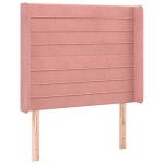 vidaXL Tăblie de pat cu aripioare, roz, 103x16x118/128 cm, catifea