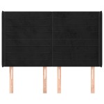 vidaXL Tăblie de pat cu aripioare, negru, 147x16x118/128 cm, catifea