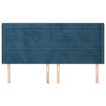 vidaXL Tăblie pat cu urechi albastru închis 163x16x118/128 cm catifea vidaXL Tăblie pat cu urechi albastru închis 163x16x118/128 cm catifea
