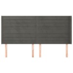 vidaXL Tăblie de pat cu aripioare gri închis 183x16x118/128 cm catifea vidaXL Tăblie de pat cu aripioare gri închis 183x16x118/128 cm catifea