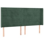 vidaXL Tăblie pat cu aripioare verde închis 183x16x118/128 cm catifea vidaXL Tăblie pat cu aripioare verde închis 183x16x118/128 cm catifea