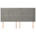 vidaXL Tăblie de pat cu aripioare gri deschis 203x16x118/128cm catifea