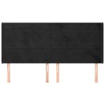vidaXL Tăblie de pat cu aripioare, negru, 203x16x118/128 cm, catifea