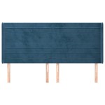 vidaXL Tăblie pat cu urechi albastru închis 203x16x118/128 cm catifea vidaXL Tăblie pat cu urechi albastru închis 203x16x118/128 cm catifea