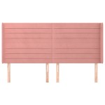vidaXL Tăblie de pat cu aripioare, roz, 203x16x118/128 cm, catifea