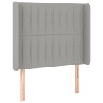 vidaXL Tăblie de pat cu aripioare gri deschis 83x16x118/128 cm textil