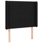 vidaXL Tăblie de pat cu aripioare, negru, 83x16x118/128 cm, textil vidaXL Tăblie de pat cu aripioare, negru, 83x16x118/128 cm, textil