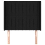 vidaXL Tăblie de pat cu aripioare, negru, 83x16x118/128 cm, textil vidaXL Tăblie de pat cu aripioare, negru, 83x16x118/128 cm, textil