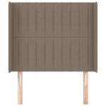 vidaXL Tăblie de pat cu aripioare gri taupe 83x16x118/128 cm textil